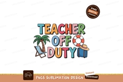 Teacher vacation beach palm lifebuoy suitcase image Product Image 1