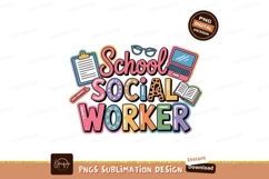 Colorful school social worker text with icons image Product Image 1
