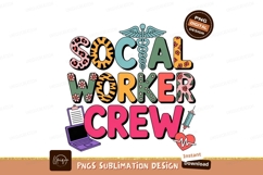 Social Worker Crew Vibrant Typography leopard Product Image 1