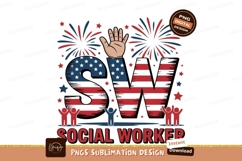 American flag social worker celebration image Product Image 1