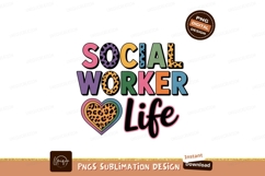 Social worker life colorful text image Product Image 1