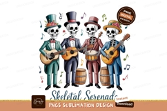 Skeletons playing music in formal attire guitars drum Product Image 1
