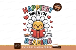 Cheerful flower reading book with hearts coffee Product Image 1