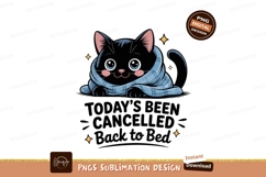 Black cat wrapped in blue plaid scarf image Product Image 1