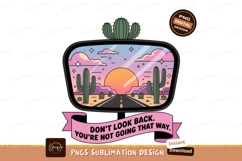 Desert road sunset cactus mirror image Product Image 1