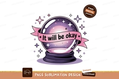 Crystal ball stars pink ribbon image Product Image 1