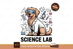 Dog scientist wearing lab coat and goggles image Product Image 1