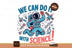 Astronaut running with science space rocket Product Image 1