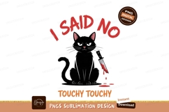 Black cat holding bloody knife image Product Image 1