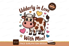 Cute cow hearts love cartoon Product Image 1