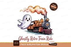 Happy ghost rides orange steam train white Product Image 1
