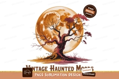 Spooky tree orange moon night Product Image 1