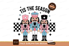 Pink blue nutcrackers festive soldier Product Image 1