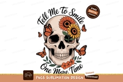 Skull flowers butterflies orange yellow sunflowers Product Image 1