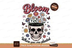 Skull flowers bloom sublimation daisies Product Image 1