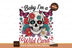 Skull flowers butterflies wild card image Product Image 1