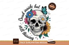 Skull flowers butterflies daisies sunflower Product Image 1