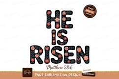 He Is Risen Floral Text easter religious Product Image 1