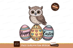 Owl with Easter eggs holiday cute Product Image 1