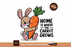 Cute bunny hugging giant carrot rabbit orange Product Image 1