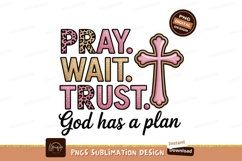 Pray wait trust pink cross leopard glitter image Product Image 1