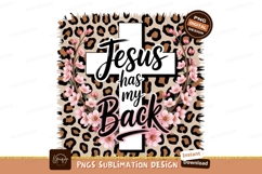 Leopard cross pink flowers floral Product Image 1