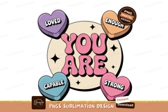 Pink hearts affirmation message love strength Product Image 1