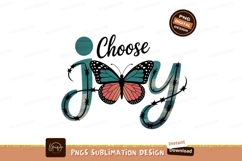 Choose Joy Butterfly Design teal coral Product Image 1