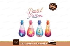 Magical pastel potions with crystals and plants image Product Image 1