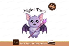 Cute purple bat holding magic wand image Product Image 1