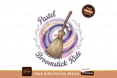 Pastel broomstick ride magic stars Product Image 1