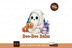 Cute ghost holding pumpkin with balm halloween Product Image 1