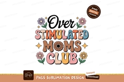 Retro Flowers Moms Club text Product Image 1