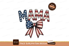 Mama patriotic bow american flag Product Image 1