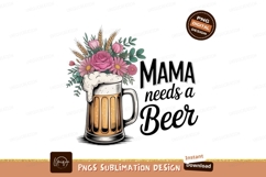 Pink floral beer mug sublimation flowers Product Image 1
