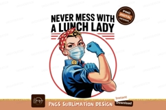Woman flexing arm wearing mask and gloves image Product Image 1