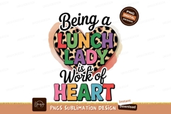 Lunch Lady With Heart sublimation leopard Product Image 1