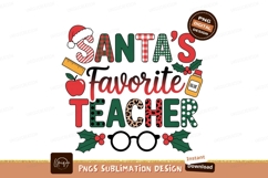 Santas Favorite Teacher Christmas Design holiday festive Product Image 1