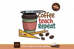 Coffee teach repeat cup pen ruler beans image Product Image 1