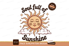 Sun face clouds stars text image Product Image 1