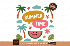 Summer time fruit clouds palms watermelon Product Image 1