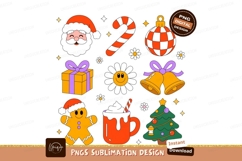 Festive holiday icons with retro charm christmas santa Product Image 1