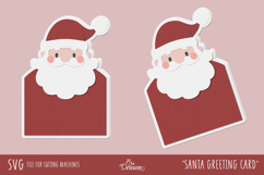 Layered Cardstock Cute Santa Christmas Card SVG Product Image 1