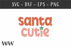 Santa Cutie SVG |Retro Kids Christmas SVG Product Image 2