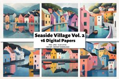 Seaside Village Vol. 2 Digital Paper Pack, 16 PNG and JPEG Product Image 1