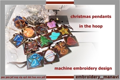 ITH Christmas Set of 12 patterns for pendants EmbroDesign Product Image 1