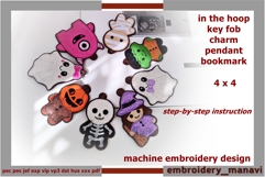 Spooky Cute Monsters Halloween ITH Felt Charm Set Embroidery Product Image 1