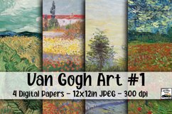 Vincent Van Gogh Digital Paper #1 - 4 Papers Product Image 1