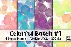 Colorful Bokeh Digital Paper #1 - 4 Papers Product Image 1