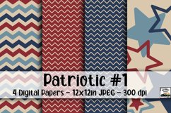 Patriotic Digital Paper #1 - 4 Papers Product Image 1